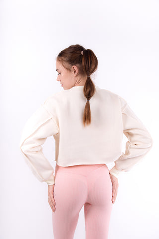 Beige Flexi Sweat Crop