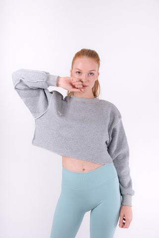 Grey Flexi Sweat Crop