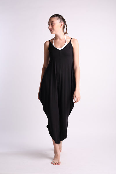 Flexi Long Romper - Black