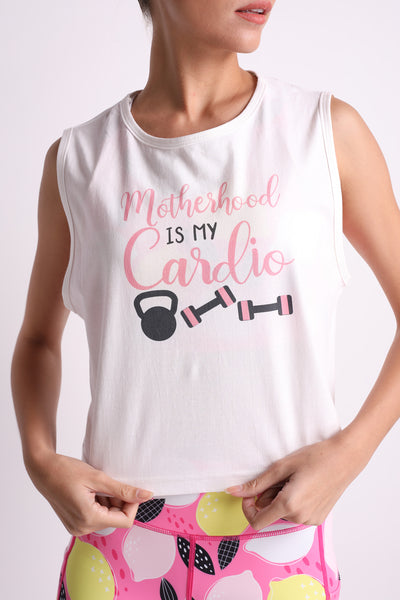 Motherhood is My Cardio Crop Top