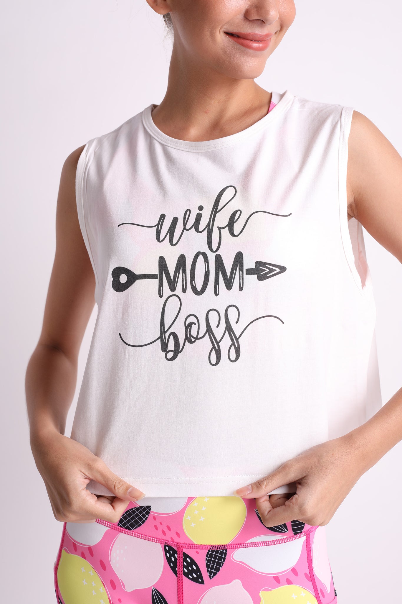 Wife Mom Boss Crop Top