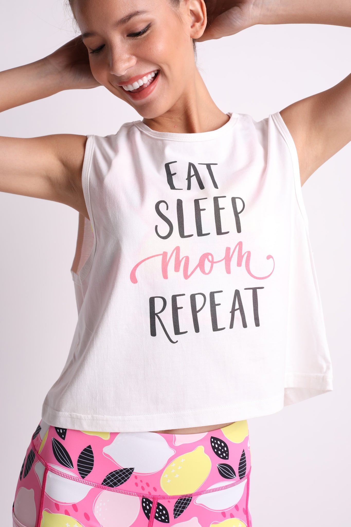 Eat Sleep Mom Repeat Crop Top