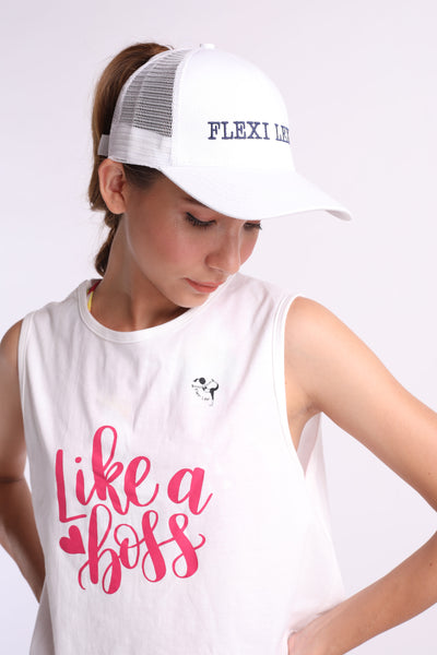 Flexi Ponytail Cap (White)