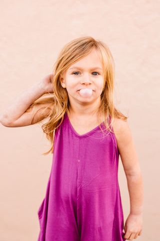 Mini Long Romper - Mulberry