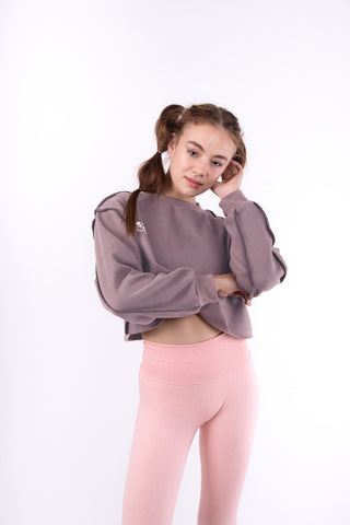 Light Mauve Flexi Sweat Crop