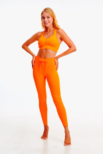 alo yoga Cropped tank top. Neon Orange. Small