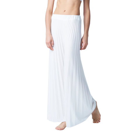 White Pleated Palazzo Pants