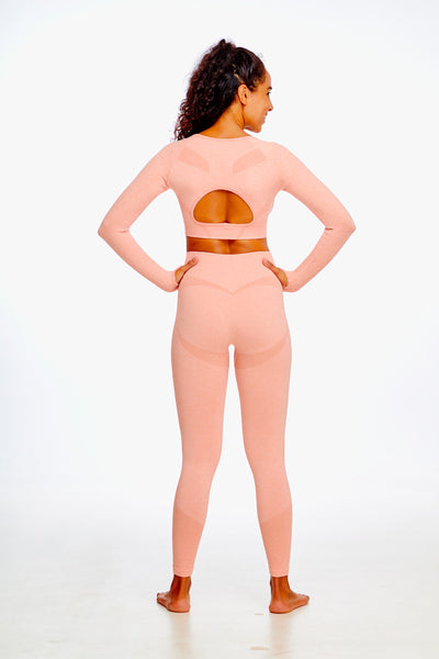 Salmon Long Sleeve Chloe Seamless Set